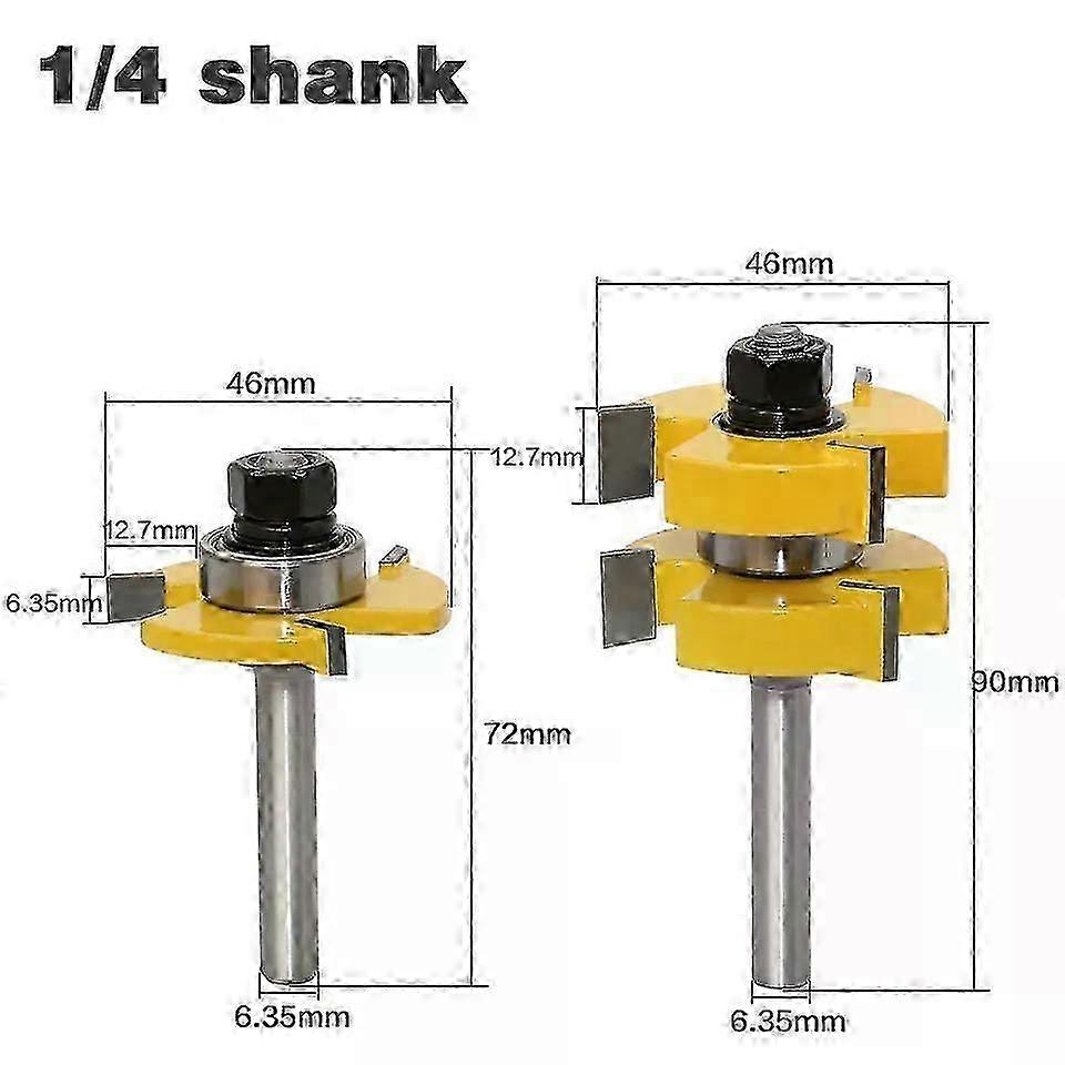 2025 2-Piece 8mm 1/4 Shank Mortise and Tenon Router Bit Set - Large capacity, can accommod