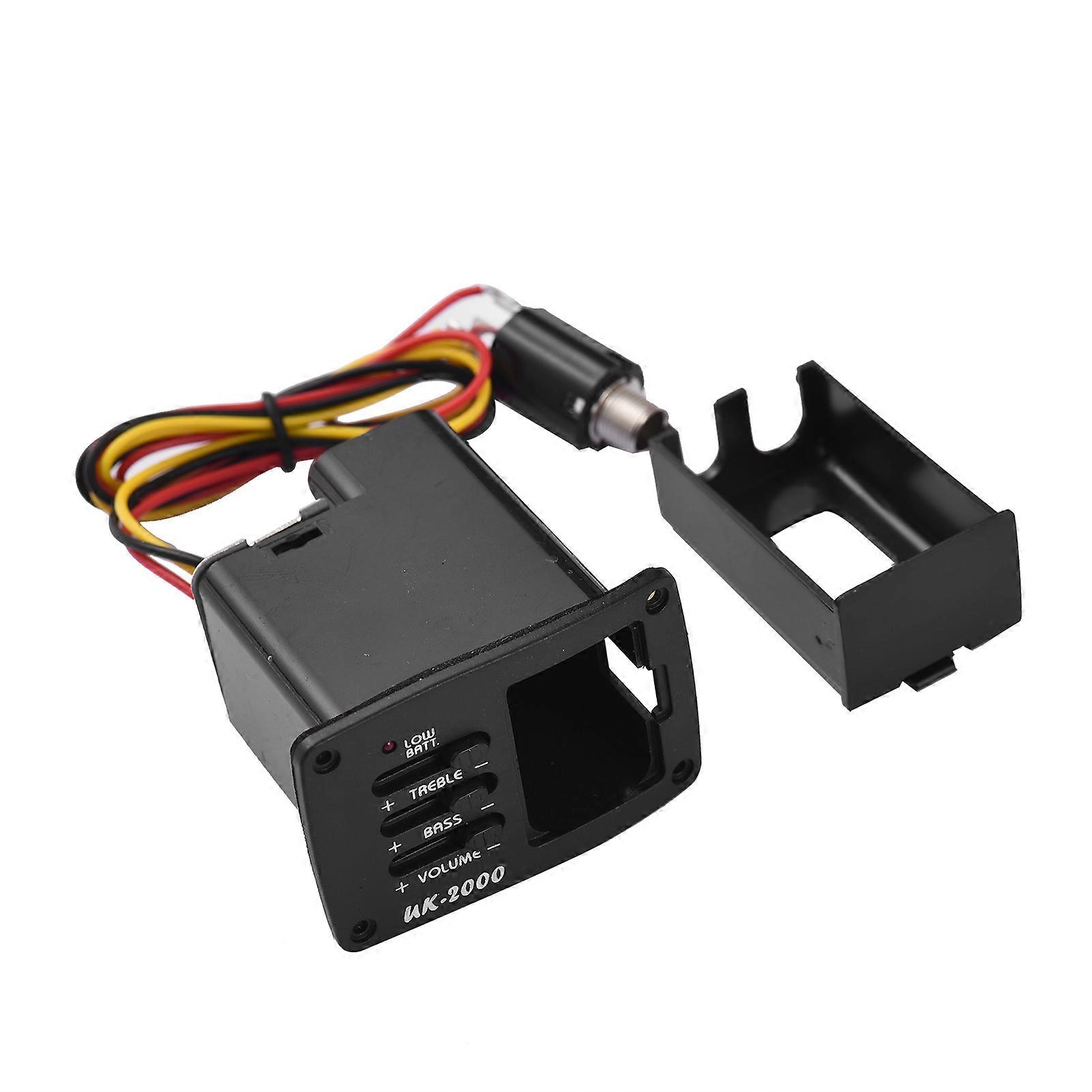 Acoustic Guitar Bass Treble Tone and Volume Control EQ Equalizer Preamp Piezo Pickup Tuner Amplifier with Active Line 6.35MM Plug