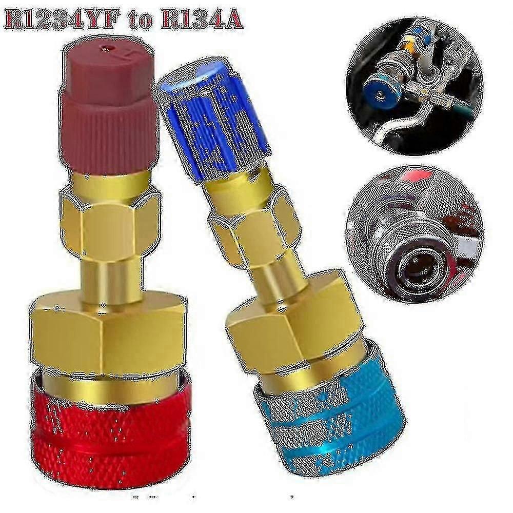 2-Pack R1234Yf to R134A Quick Connector Adapter - High Flow AC Refrigerant Coupler