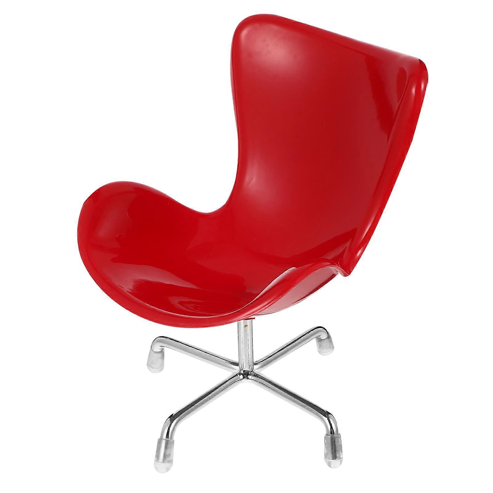 Furniture Model Mini Chair Mini House Furniture Model Red Plastic Decorative 1Pcs
