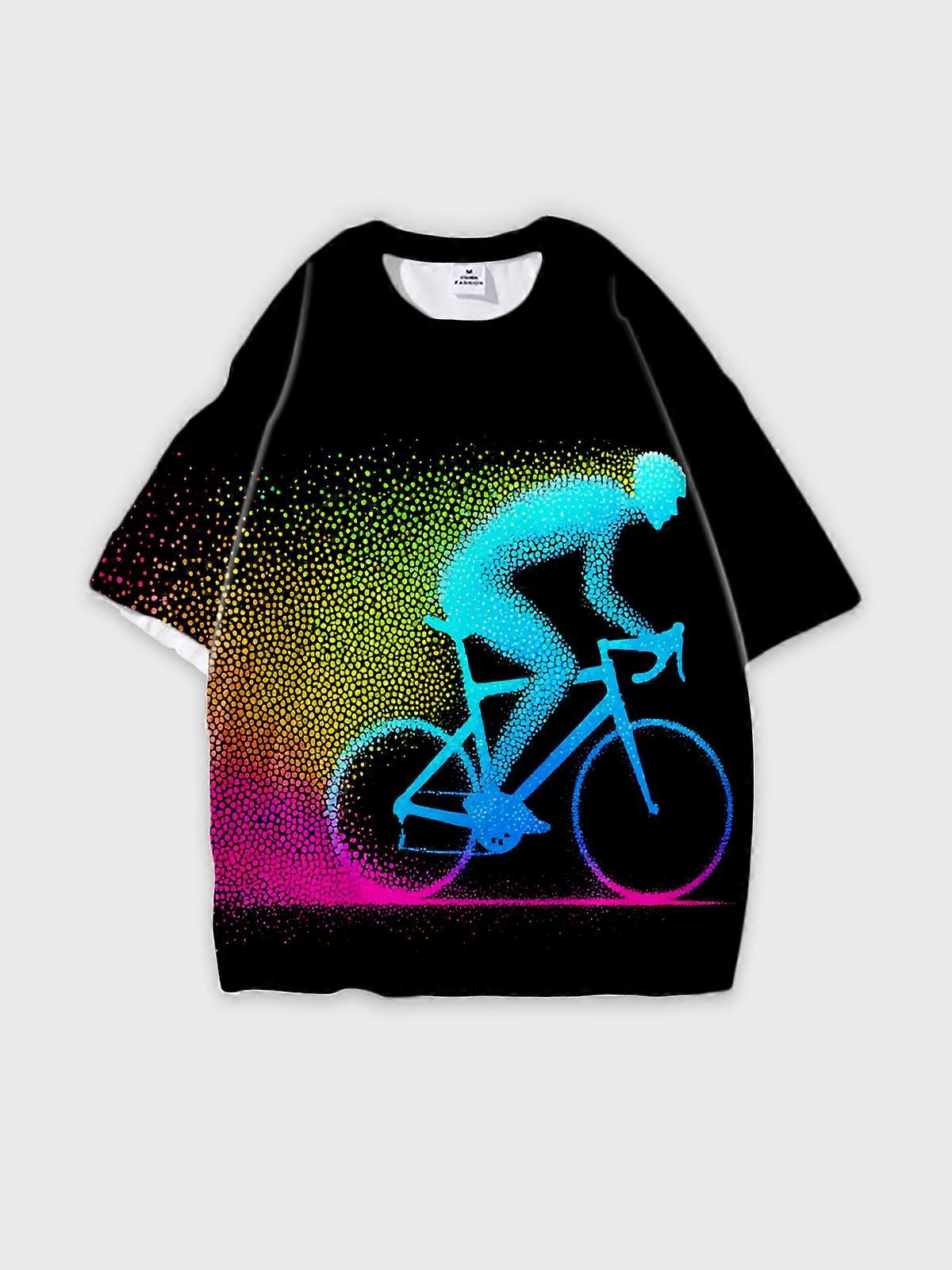 T-Shirt Short Sleeve Round Neck, Summer Casual Loose Graphic Tee, Unisex Pattern V3322
