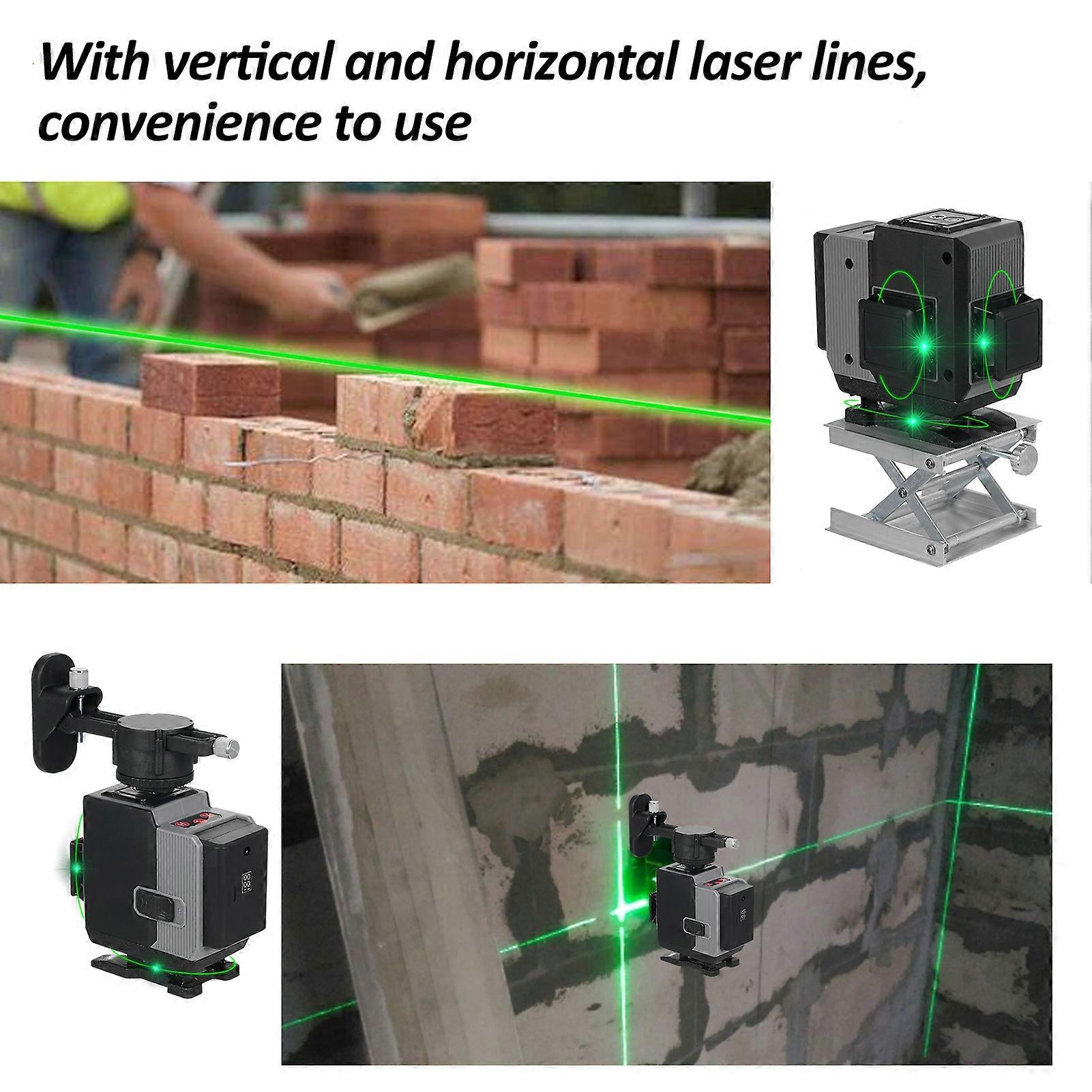 3D Green Laser Level 3x360° Lines with Remote & Carry Case