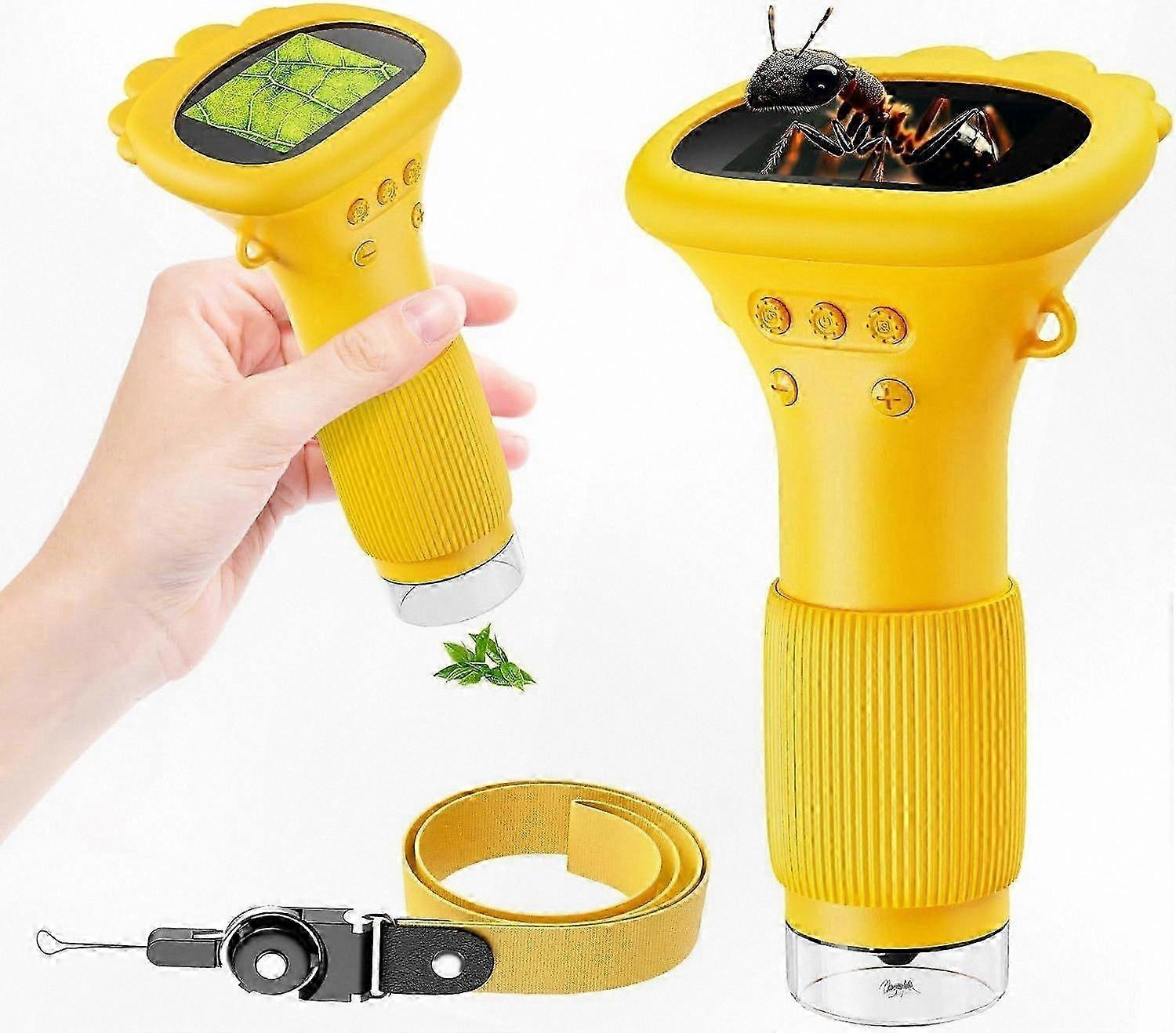 2-Inch Screen Portable Microscope for Kids, Ideal Science Exploration Tool for Ages 3-12