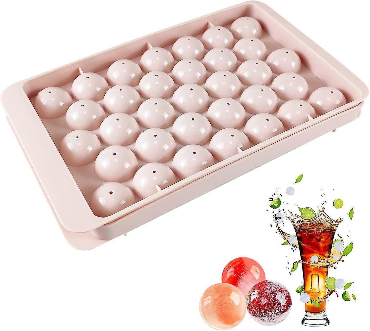 Ice cube tray.1 pack ice cube tray with lid.Round ice cube tray made of