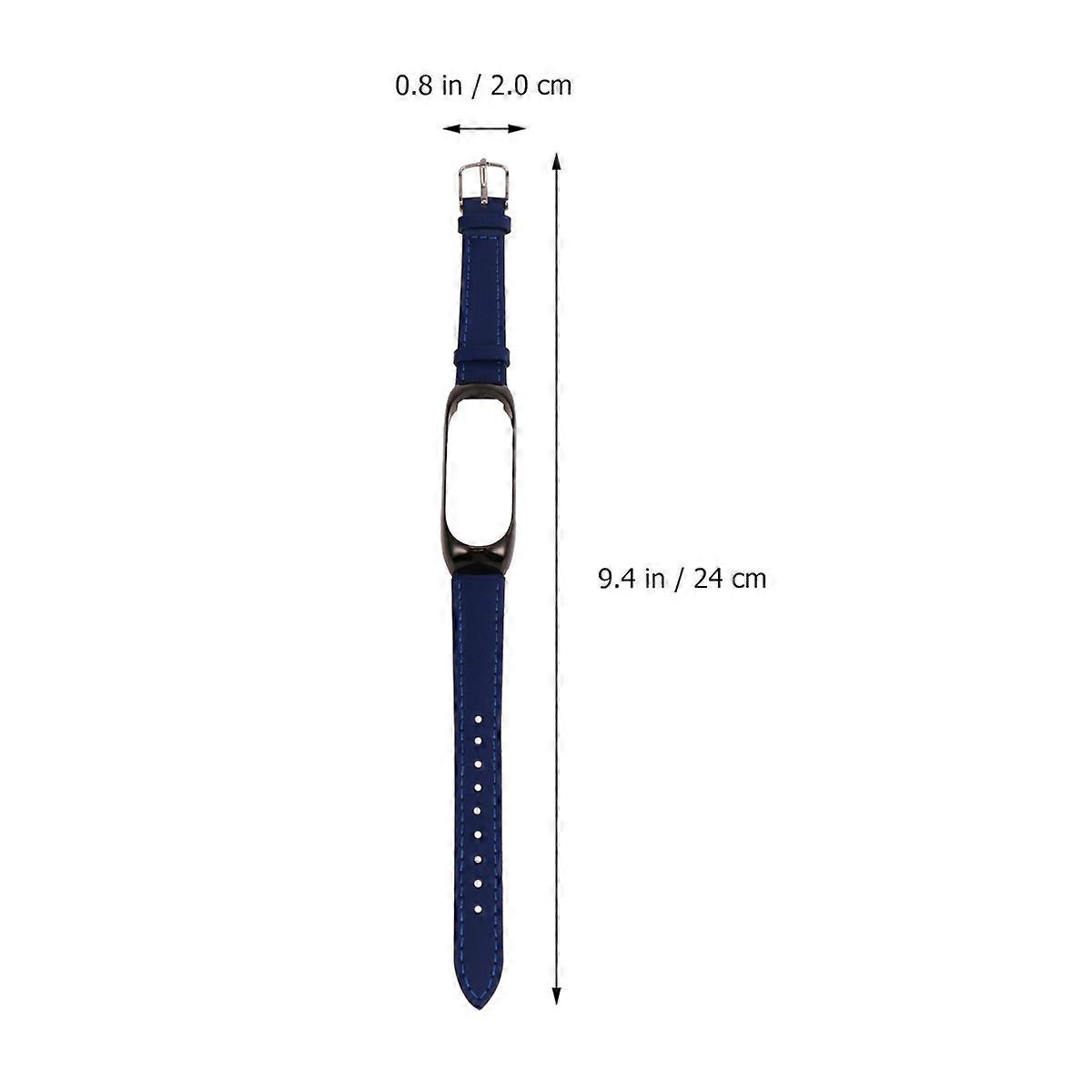 Blue Alloy and Cowhide Watch Strap for 4 with Durable Material and Ergonomic Design Ideal for Decoration Use