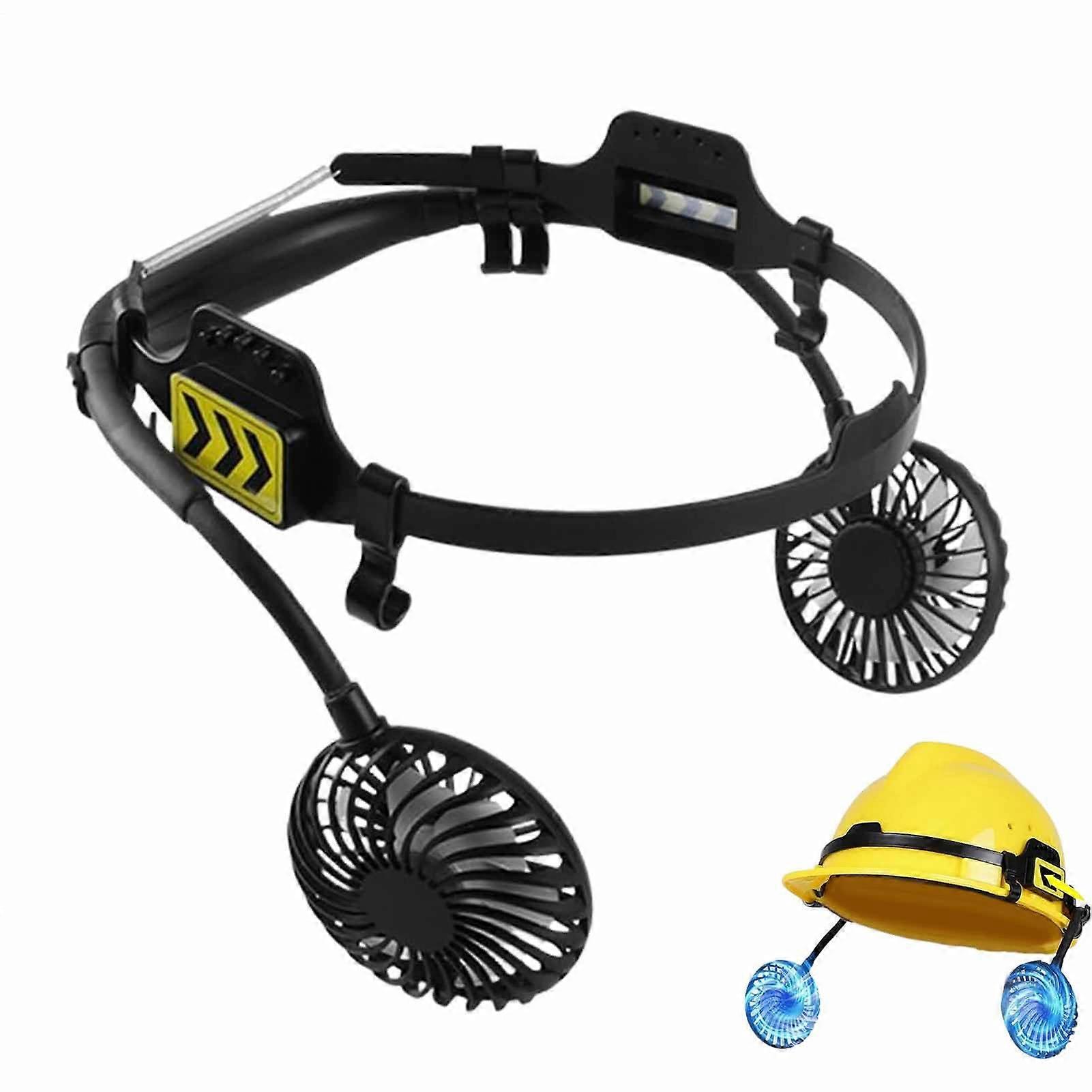 Helmet Fan With 3Speed Levels, Night Light, Safety Helmet Cooler for Outdoor Work Keeps You Cool