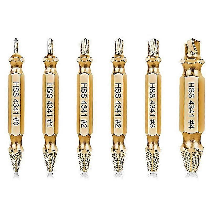 For 6pcs Damaged Screw Extractor Kitstripped Screw Extractor Set For Easily And Quickly Remover Comm