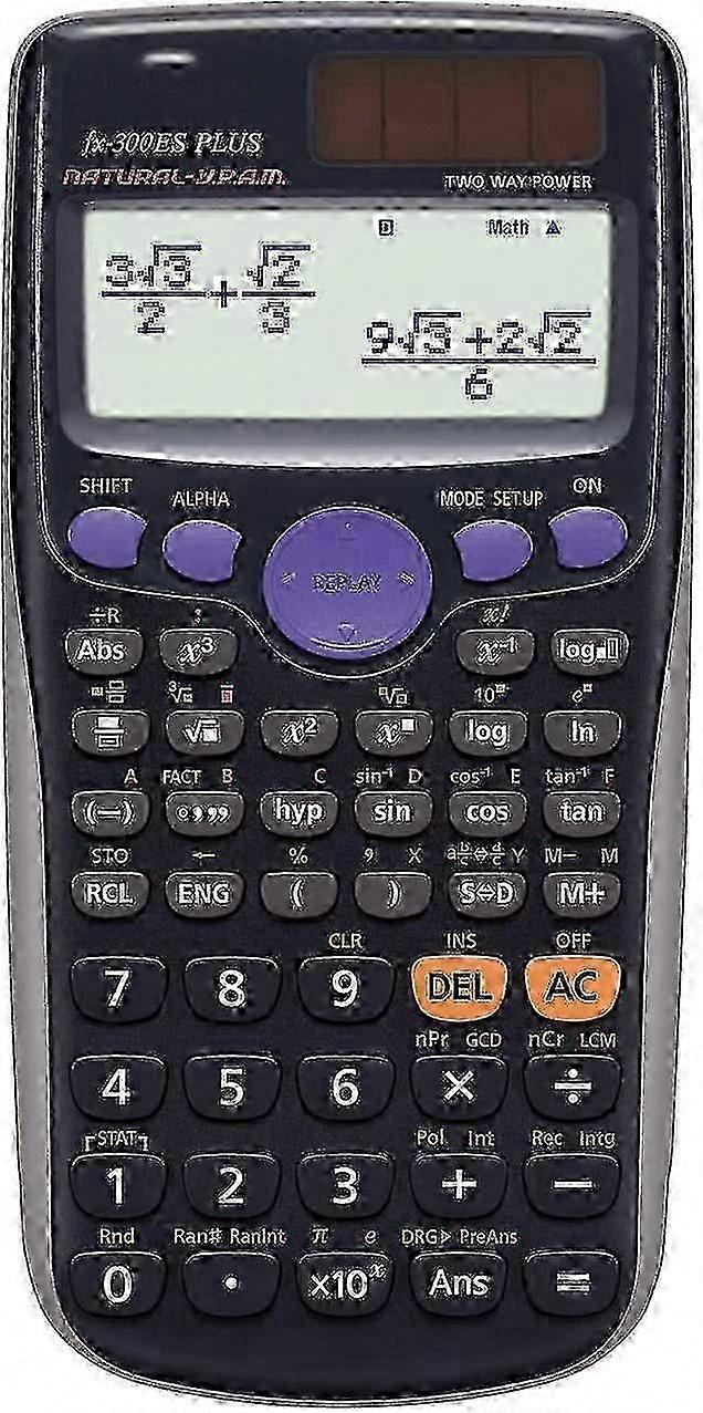 Fx-82ES Plus آلة حاسبة علمية للاستخدام المدرسي ، أسود
