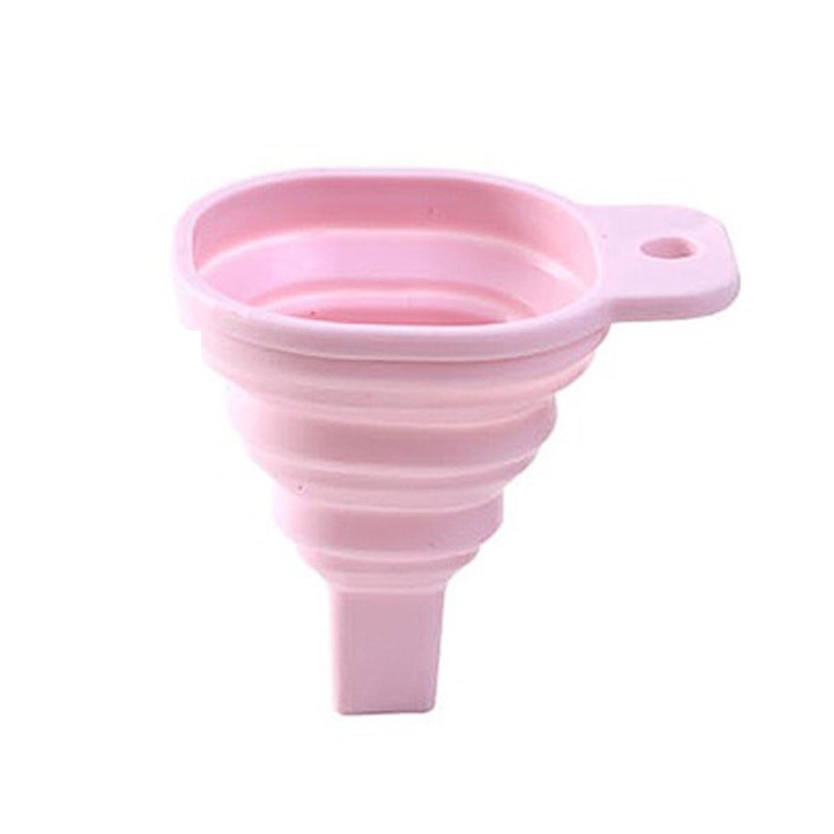 Entonnoir pliable en silicone fantaisie, télescopique, long, pliable, pour la distribution de liquides ménagers
