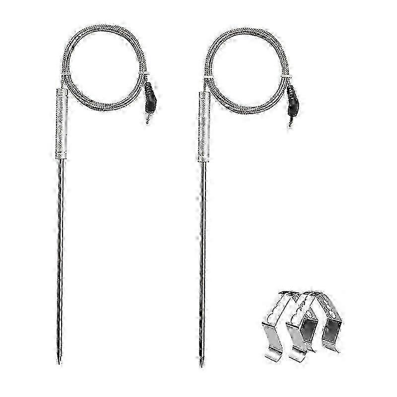 2Pack Meat Probe for Thermopro TP20 TP17,with 2 BBQ Probe Holder Clip