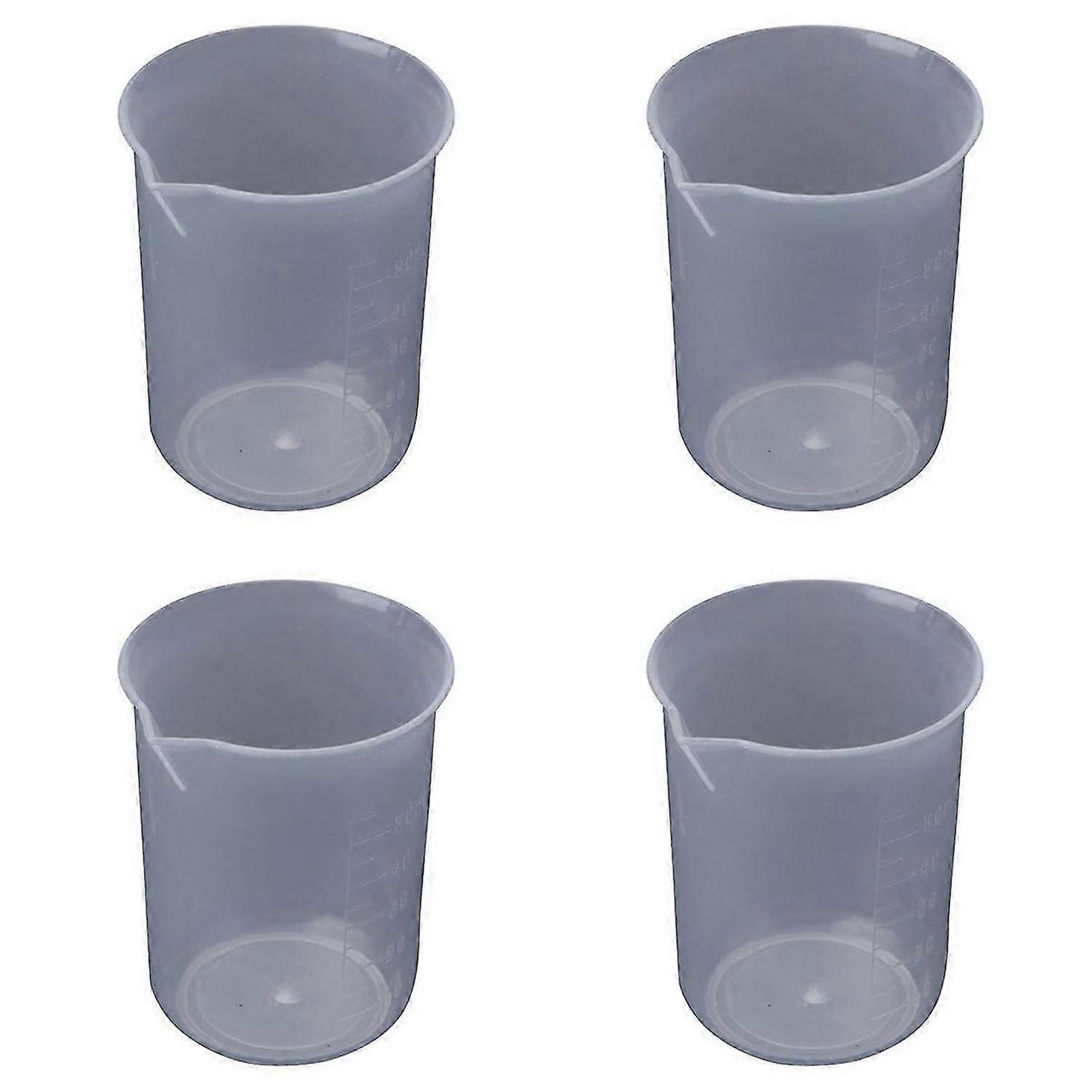 50mL Graduated Beaker Clear Plastic Measuring Cup for Lab 2 Pcs