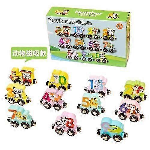 Magnetic Wooden Numbers Train Toys Set for Kids,Magnetic Number Alphabet Toys