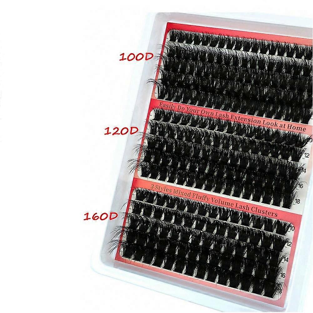 15Rows Fluffy Cluster Lashes 60D-160D Natural Thick Eyelash Clusters