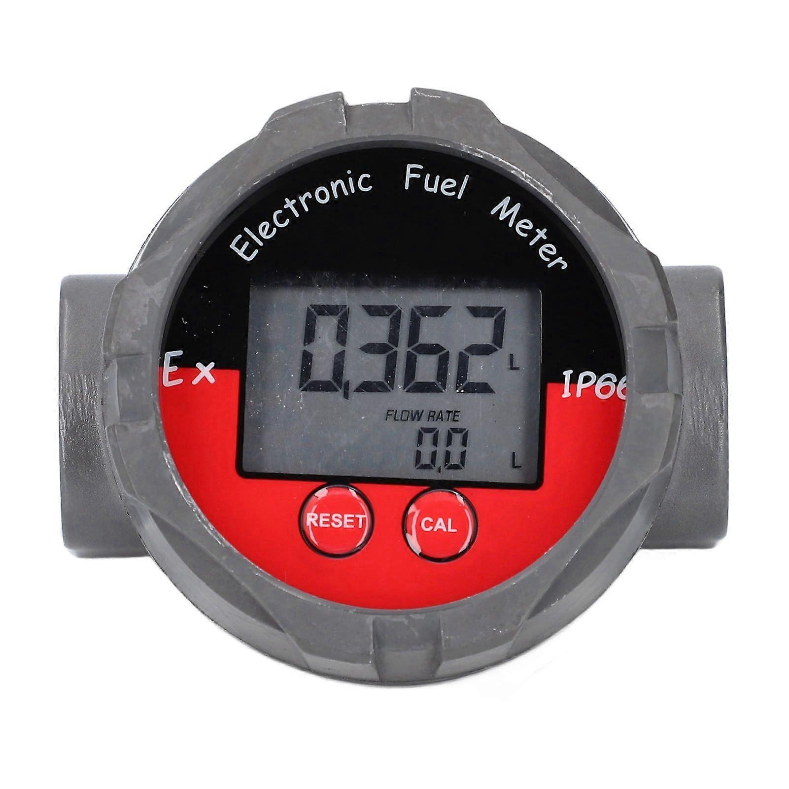 Electronic Fuel Meter Digital LCD Display Turbine Fuel Flow Gauge 1in High Accuracy 20MPa MWP
