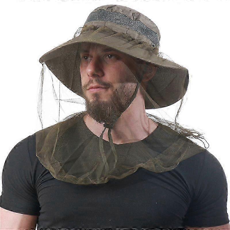 Bug Head Net Mesh - Bug Face Netting for Hats - Insect Net Mask Cover from Gnats, Midges with Extra Fine Fly Screen Holes - Outdoor Protection for Men