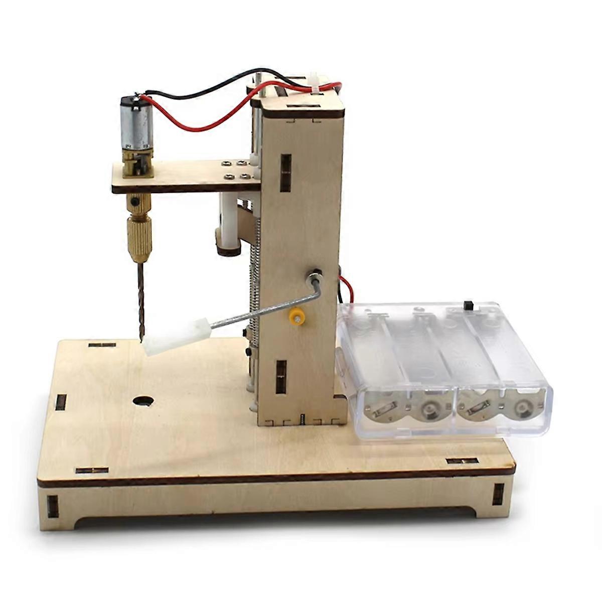 Mini Desktop Drill Students Science and Technology Small Production Invention DIY Wooden Board Drilling Model Tools