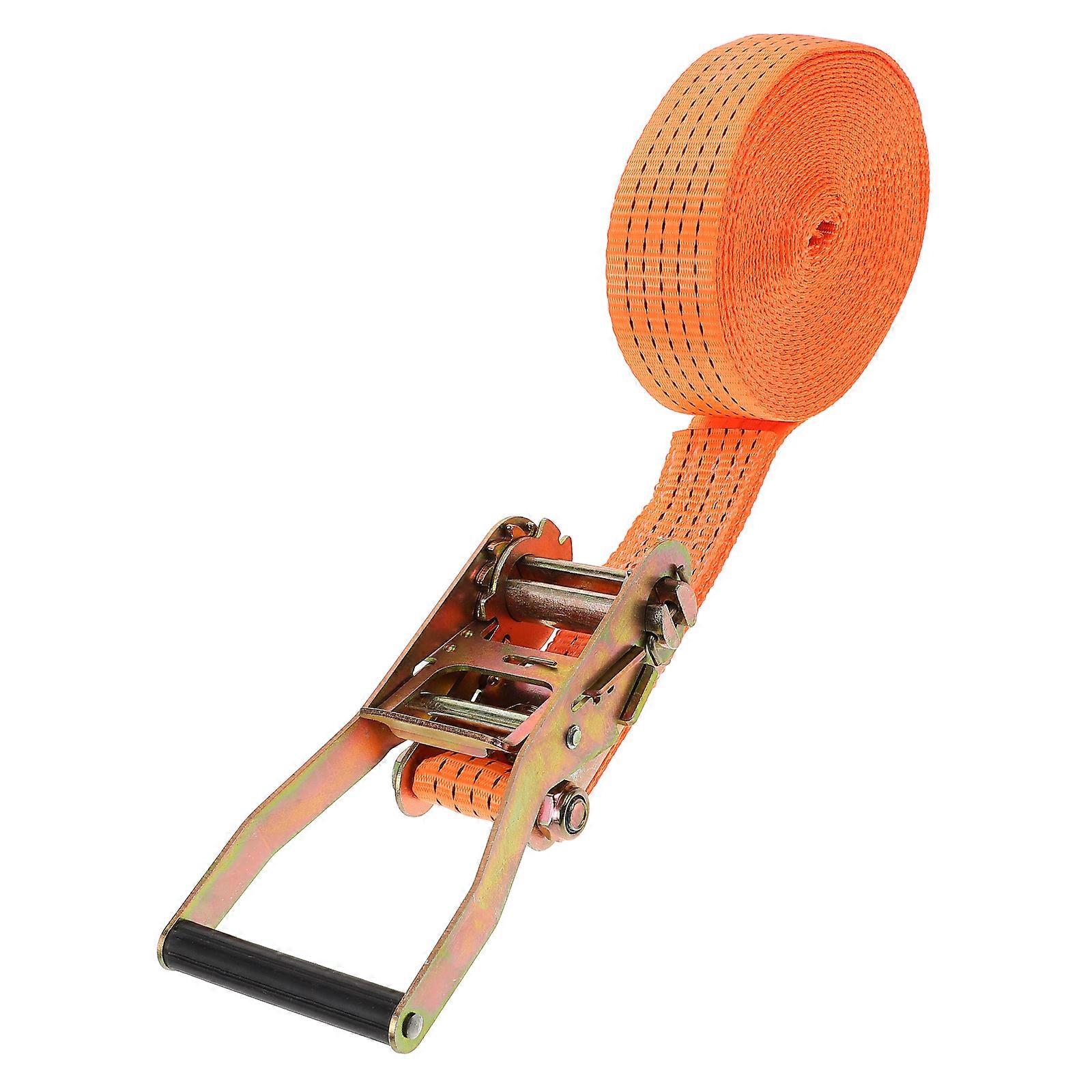 Heavy Duty Adjustable Securing Straps Car Tie Down Strap for Cargo and Home Orange Polyester Metal Securing Items 1Set