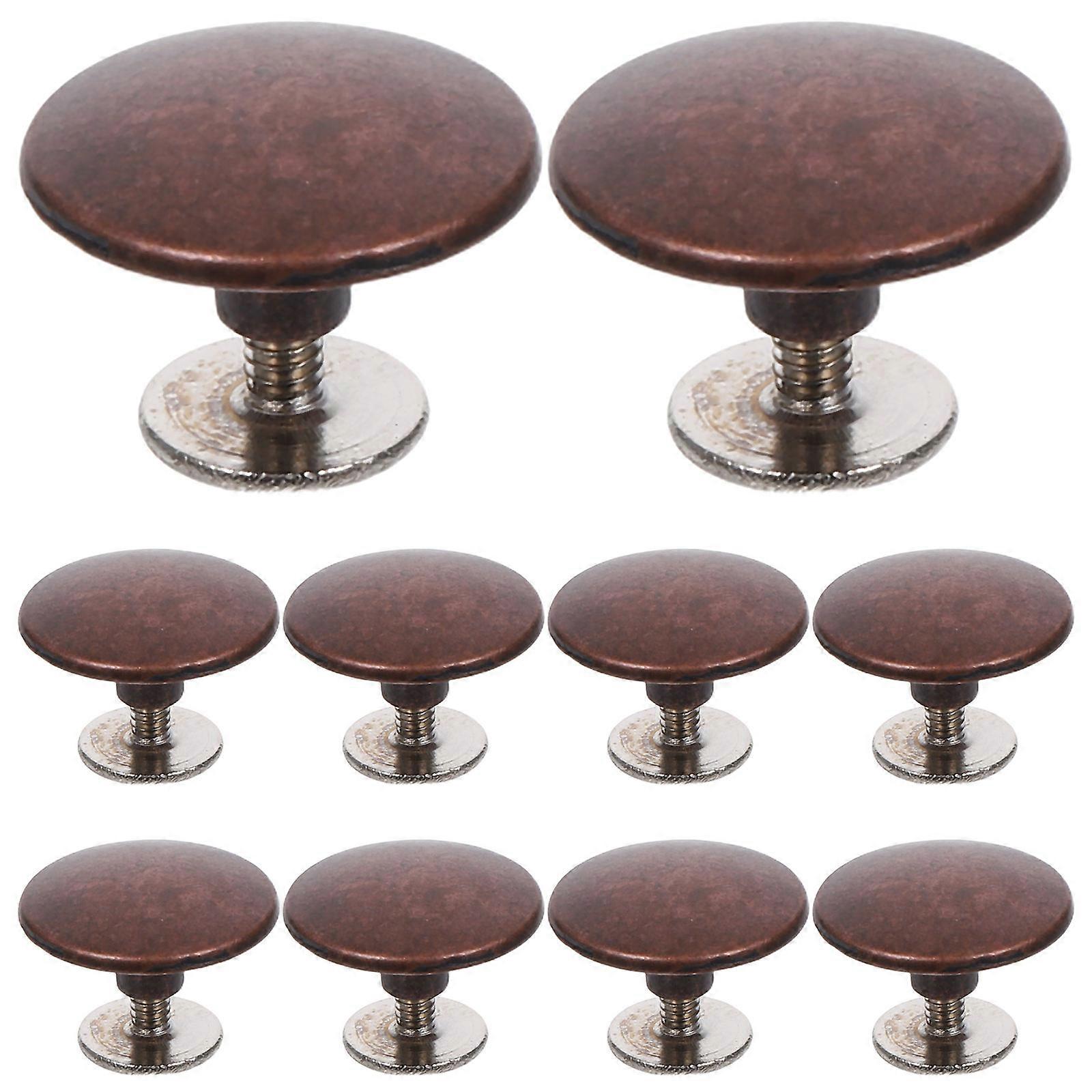 Red Bronze Zinc Alloy Round Rivets for Crafting 10Sets DIY Decorative Accessories
