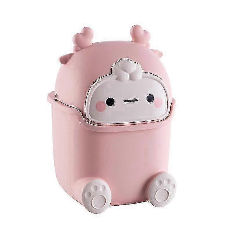Desktop Trash Can Plastic Mini Wastebasket with Lid for Home