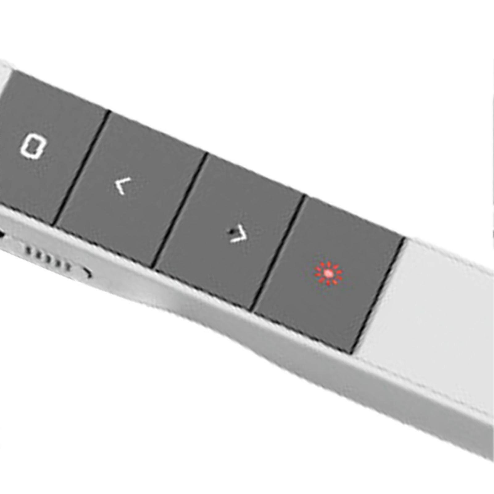 Wireless Presenter Remote USB Rechargeable Clicker White 100m Range