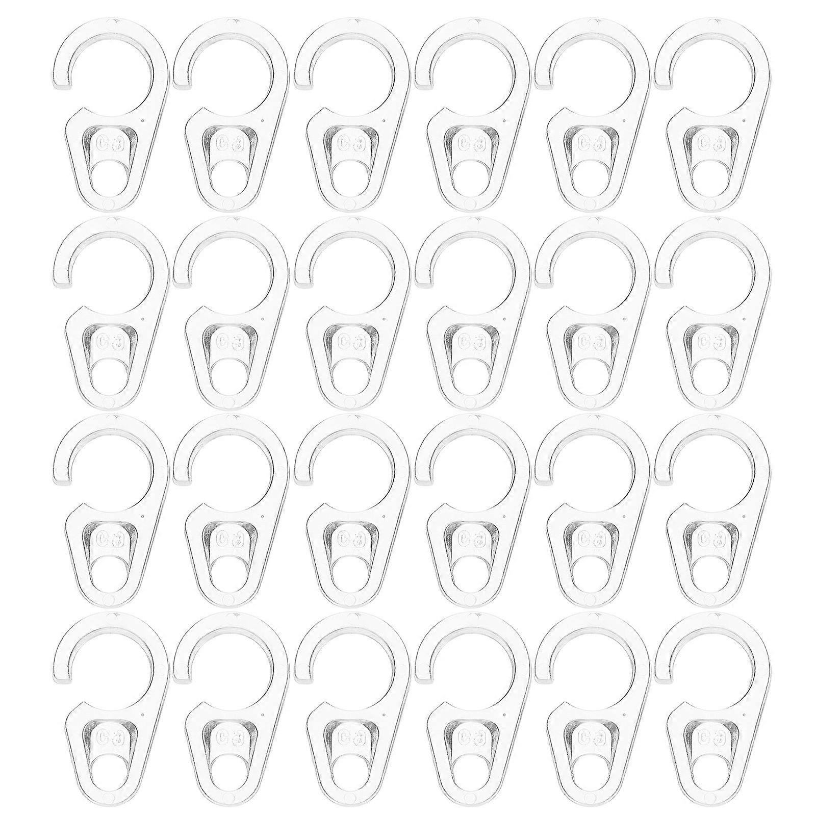 50pcs Clear Curtain Track Hooks Small Ceiling Curtain Track Connector Hooks Transparent Drape Hangers for Bathroom Bedroom