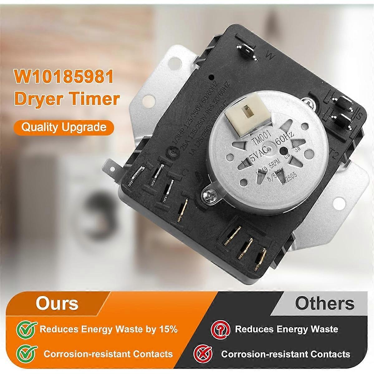 W10185981 Dryer Fit for and Dryer Replace 418-095-20-B5 AP6016540 WPW10185981 PS11749830