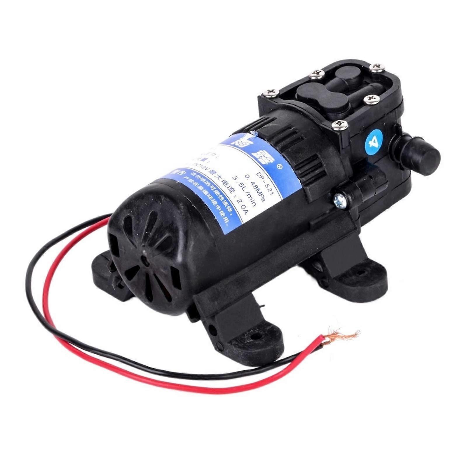 Submersible Pump Adjustable Small 12V 70 PSI 3.5 L/min Diaphragm Water Pump For Agricultural Sprayers Black