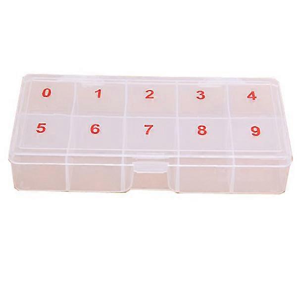 Nail Tip Box Portable Container for 10-Cell Nail Tips Storage