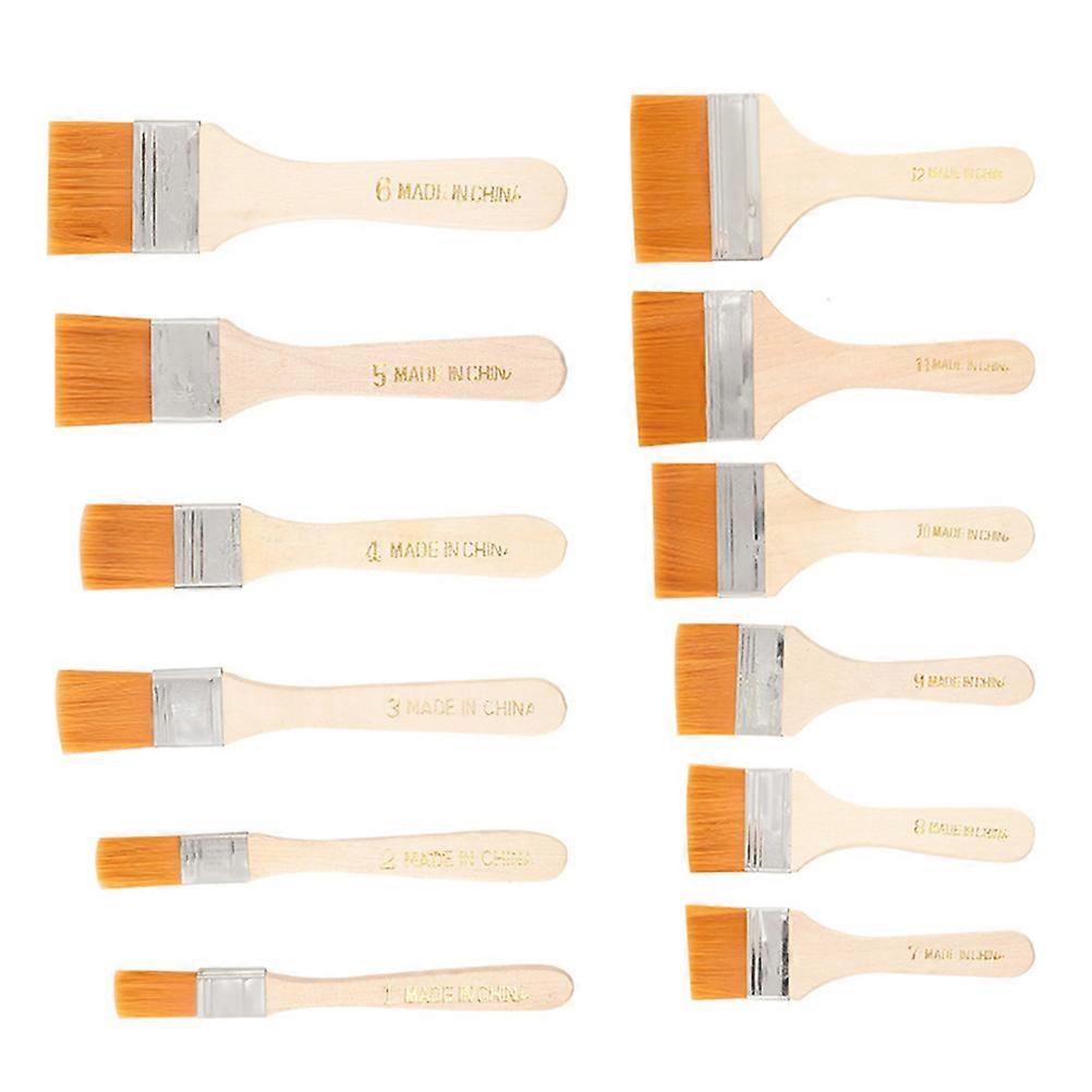 Orange Paint Brush Set Utility for Decoration with Wooden Handle 24Pcs
