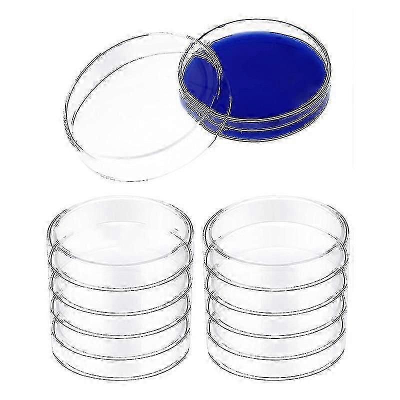 Glass Dish Set Borosilicate Lab Plates Transparent Tissue Culture Plates With Lid (10 Pieces, 60 X