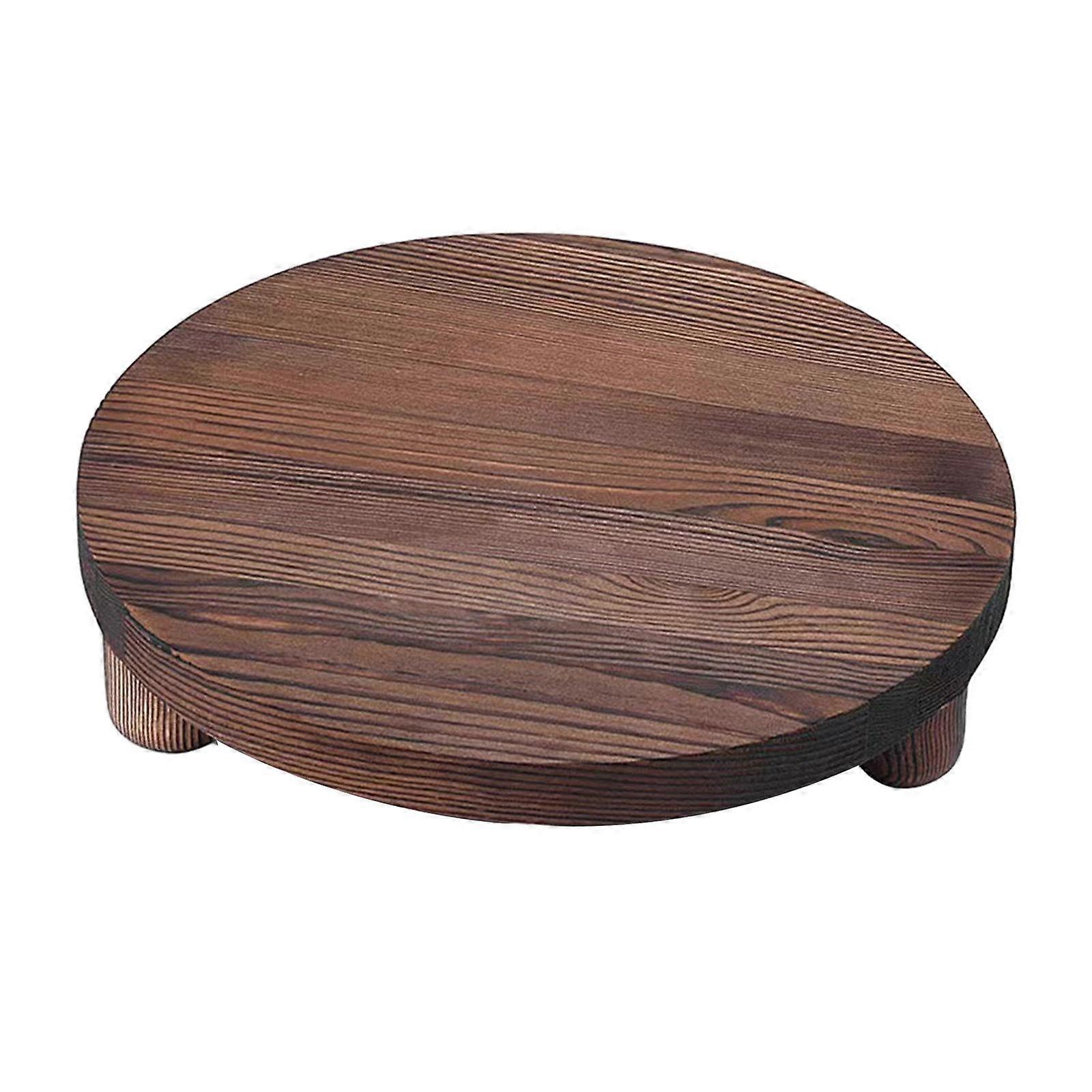 Decorative Riser Table Rustic Wood Riser Stand for Display Soap Dish Dessert dark brown