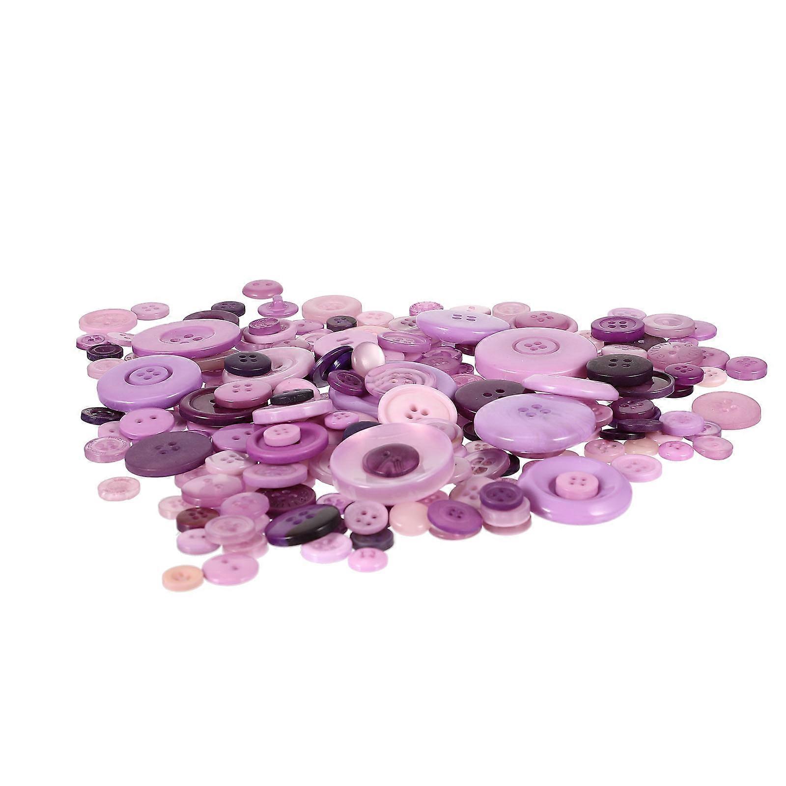 Purple Resin Buttons Colored DIY Sewing Buttons for 5Sets Clothes Button Ornaments