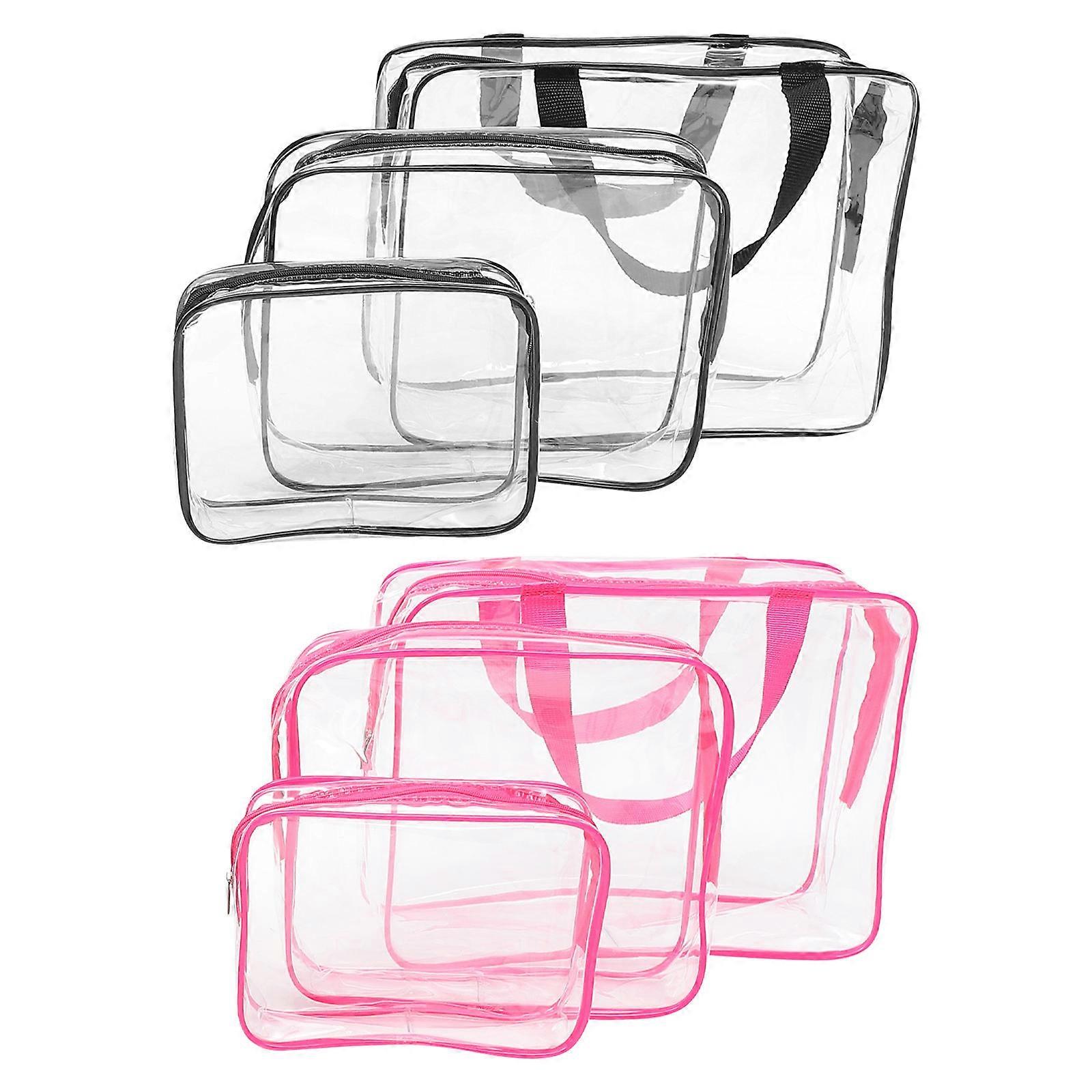 Clear Toiletry Bags For Travelers 12 Pcs Cosmetic Bags Rectangular Shape Designed For Travel Gym Use Assorted Color Leak Protection