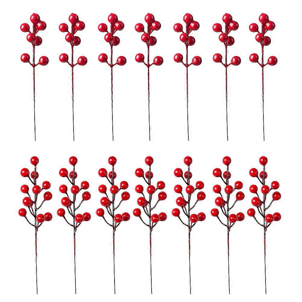Fake Berry Shape Branch Decor For Christmas Tree Party Photo Props Assorted Color 40Pcs