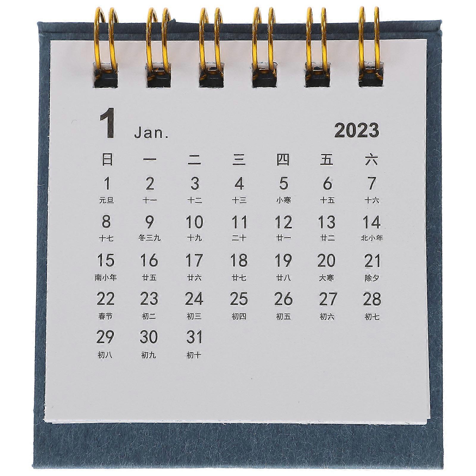 Office Paper Calendars Mini Calendar for 2Pcs Desktop Use with Paper Material