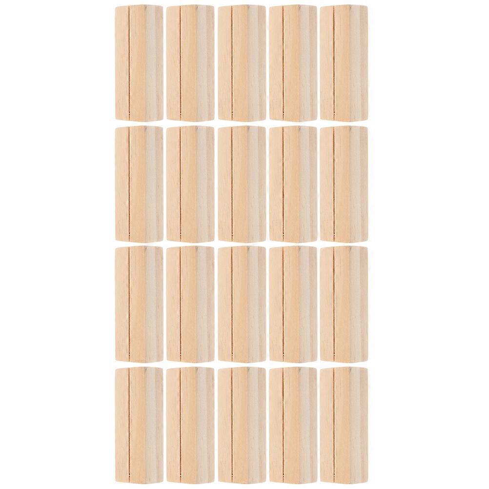 Table Stands For Display 20Pcs Note Clip Holders Business Card Carriers Khaki Wooden Craft For Office Table Decor