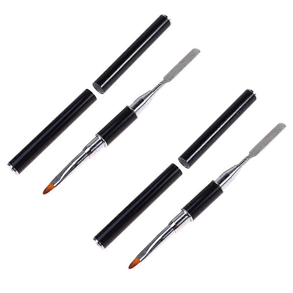 Extension Gel Brush for Manicure Use 3Pcs Poly Dual-Ended Black