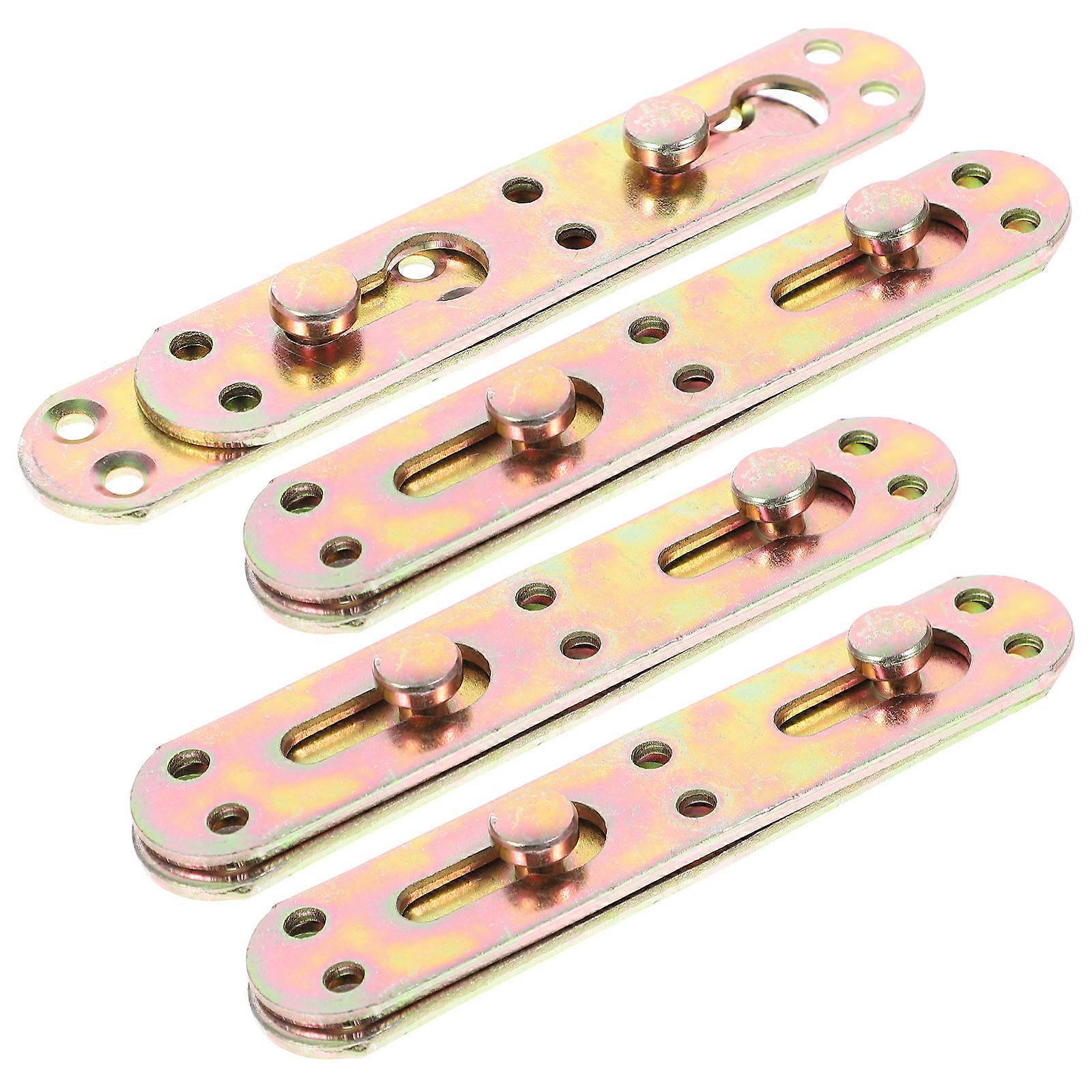 Heavy Duty Bed Rail Fittings 12Pcs Furniture Brackets For Indoor Use Including Headboards And Footboards In Golden Color With Easy Assembly Design