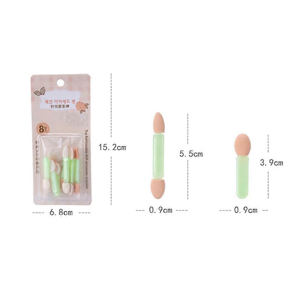 Makeup Applicator Small Sponge Brush Double-Ended Eyeshadow Stick For Parties Festivals 8Pcs