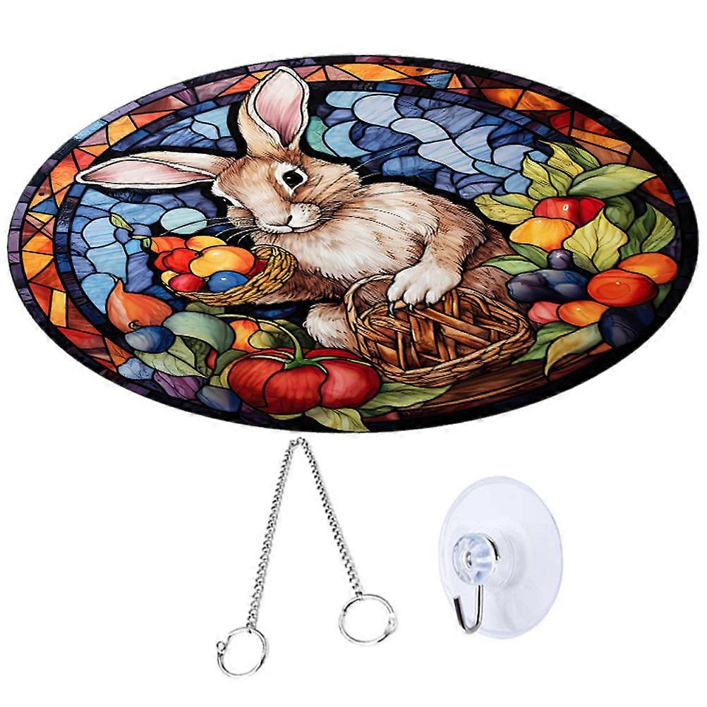 Acrylic Easter Stained Hanging Ornament Rabbit Decoration for 3Pcs