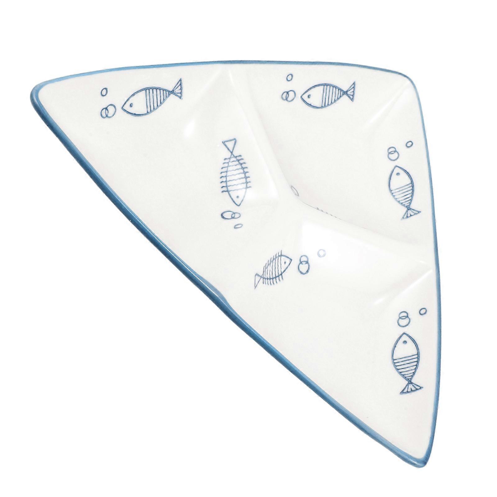 Porcelain Divided Plate for Appetizer Plates Use 3Pcs Serving Tray