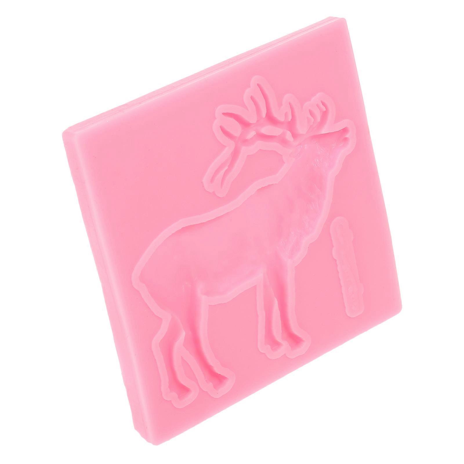 Silicone Cake Moulds Pink Reindeer Shape For Chocolate Use 1Pack