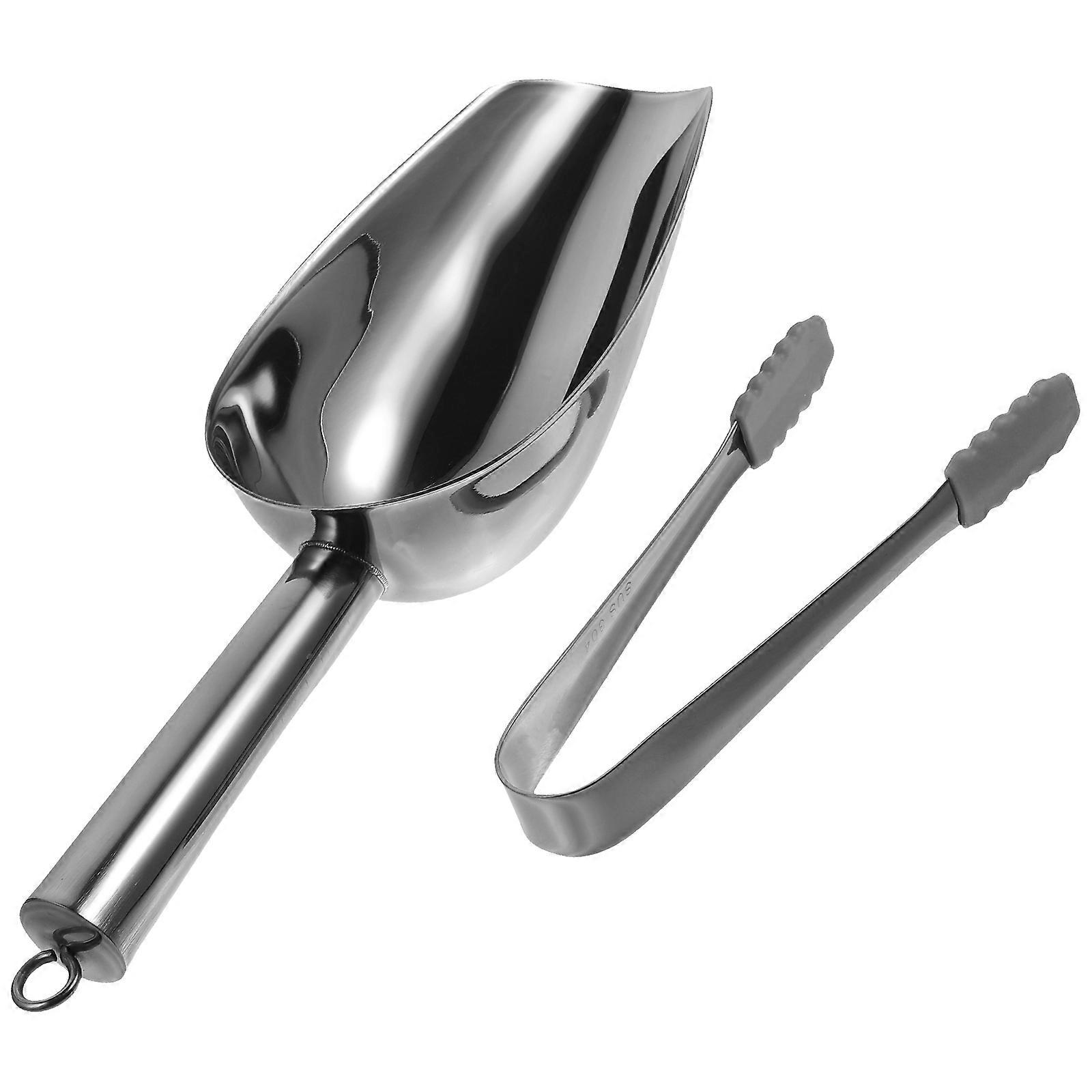 Portable Ice Tong Set For Bars And Commercial Use In Silver With Anti-skid Features For Food Handling 3 Sets