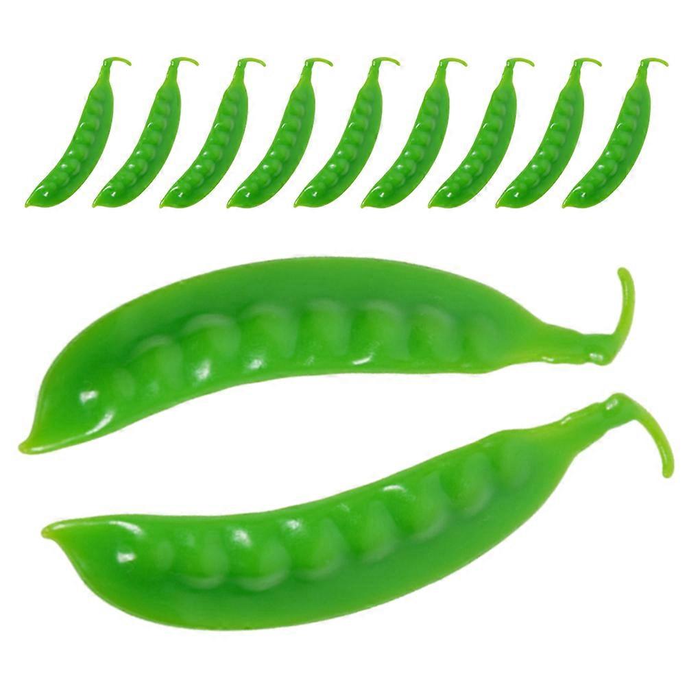 Artificial Vegetable Green Plastic Pod for Decoration 20Pcs Set