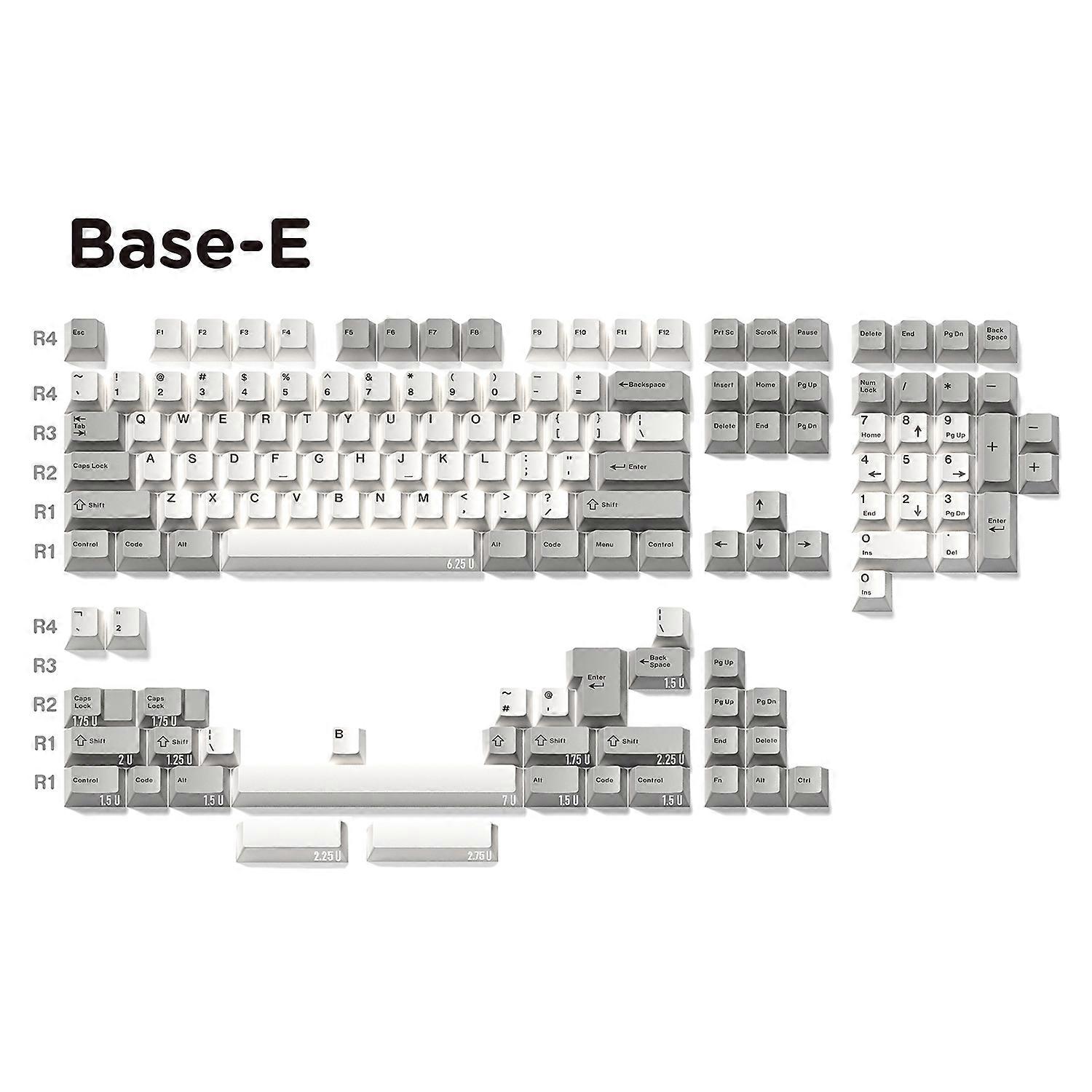JKDK Grey And White Keycap Cherry Profile PBT Dye Subbed Key Caps For Mechanical Keyboard With MX Switch
