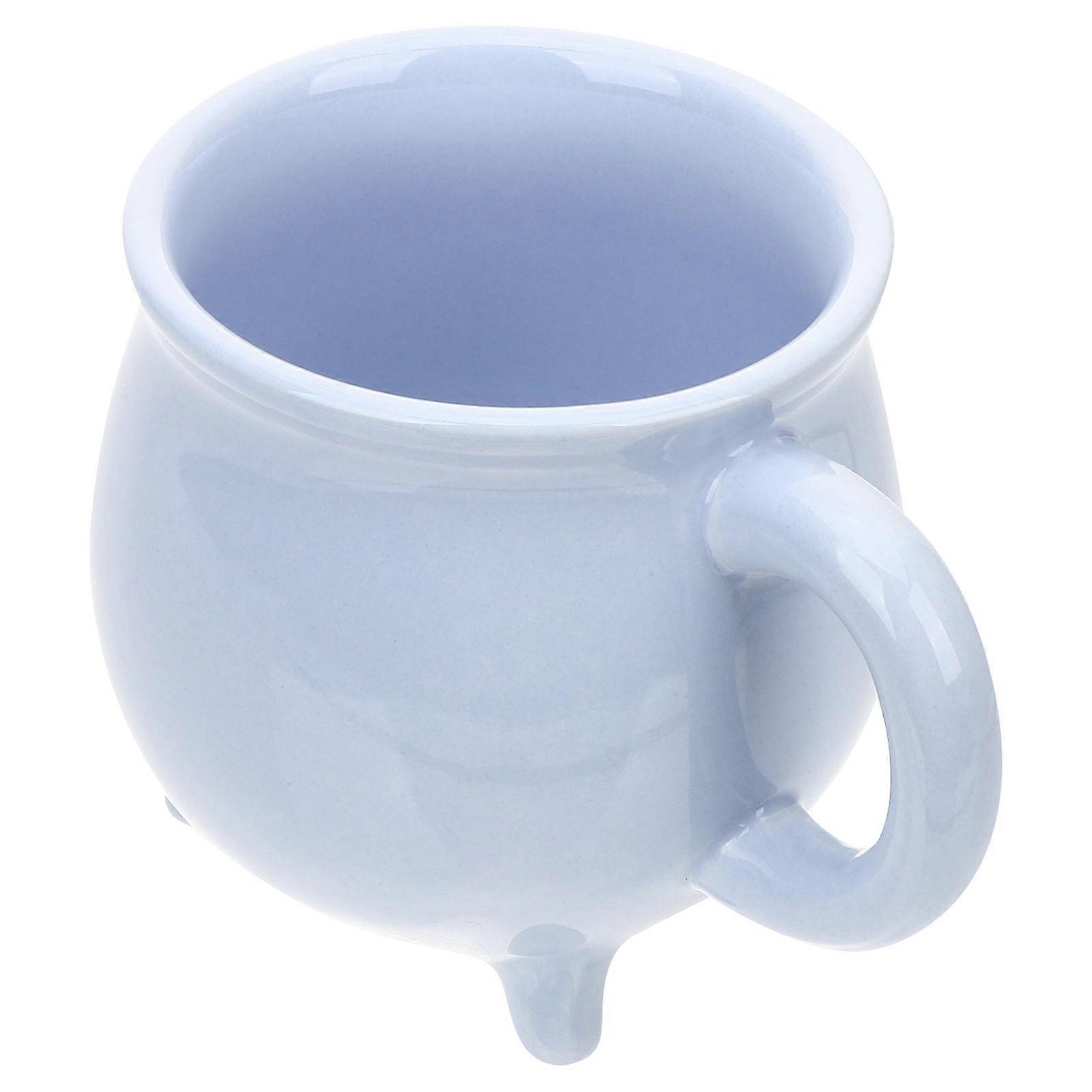 Ceramic Coffee Mug Cup Blue for Decorative Drinking Elegant Cauldron Style
