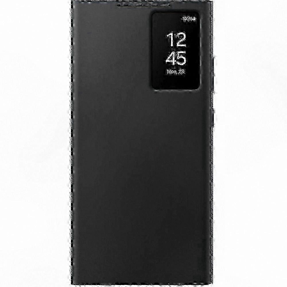 Black Wallet Case with Smart View for S24 Ultra