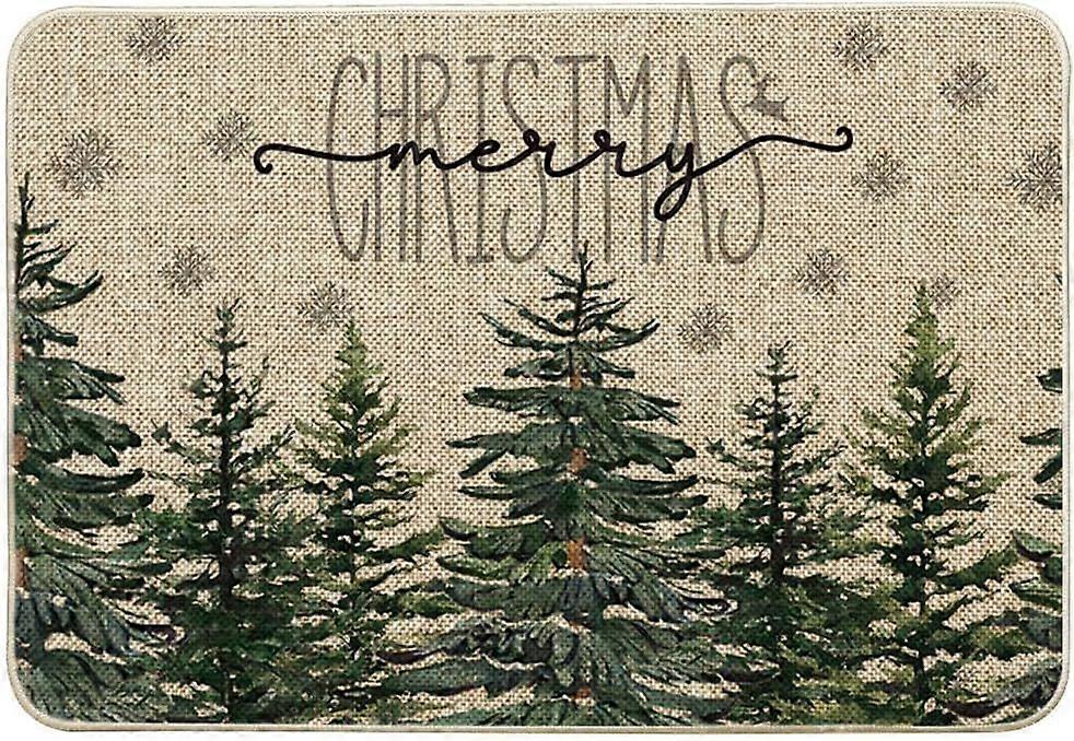 Floor mat, snowflake pattern, Christmas tree pattern, seasonal decoration for winter and kitchen, 40 x 60 cm