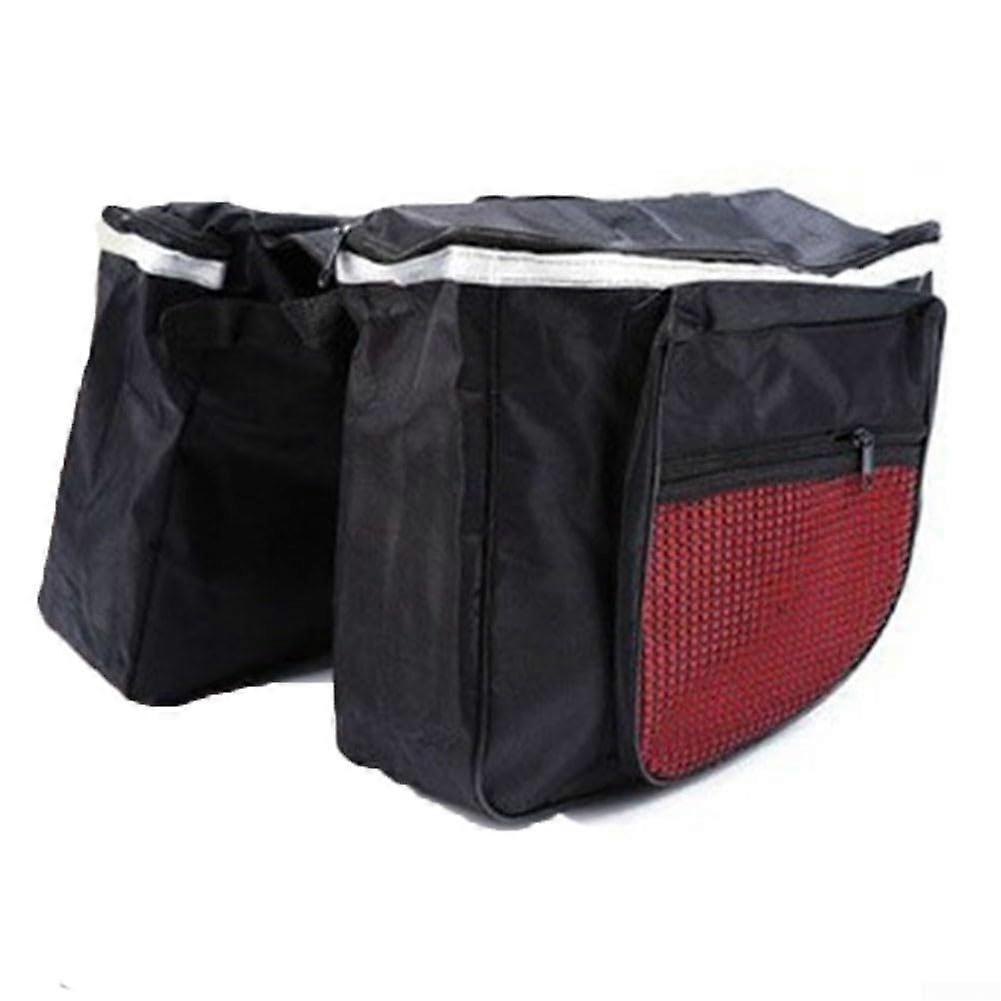 Water Resistant Bicycle Panniers Rear Rack Bag With Double Layer Storage 600D Oxford Fabric Red
