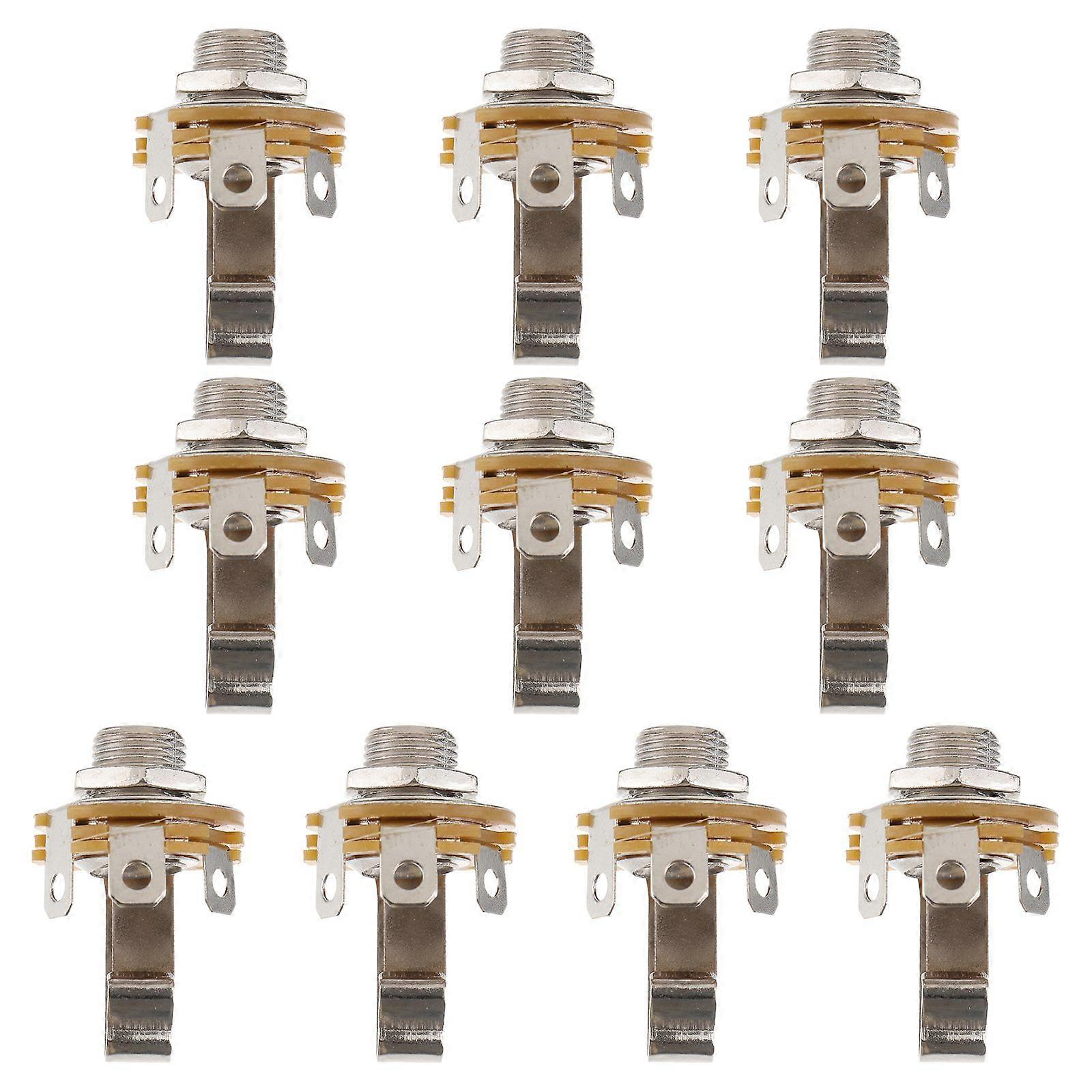 10Pcs 6.35mm Microphone Socket for Guitar Mic Holder for Instruments Microphone Holder for Stringed Instruments